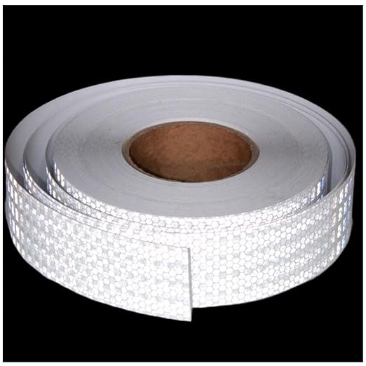 White Reflective Tape 2 inch Wide, Outdoor Waterproof Hazard Conspicuity Warning Industrial Marking Tape (166 feet)