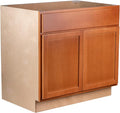 Quicklock RTA (Ready-to-Assemble) | Base Kitchen Cabinets - Shaker Style | Made in America (Provincial Stain, 36" Wx34.5 Hx24 D Sink Base)