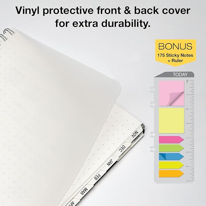 ESSENTIAL 2026 Monthly & Weekly Planner with Tabs, 8.5"x11": 14 Months (November 2025 - December 2026), Professional, Simple, Easy-to-Use Design and Frosted Poly Cover for Extra Protection (Frosted)