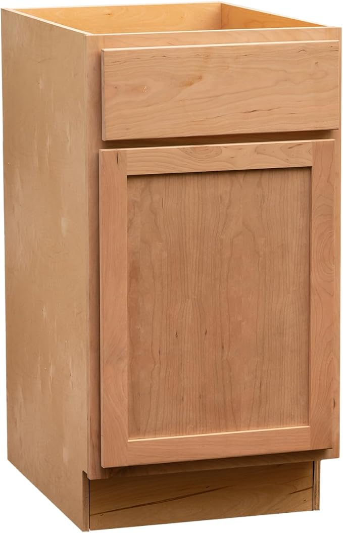 Quicklock RTA (Ready-to-Assemble) | Base Kitchen Cabinets - Shaker Style | Made in America (Raw Cherry, 24" Wx34.5 Hx24 D Base)