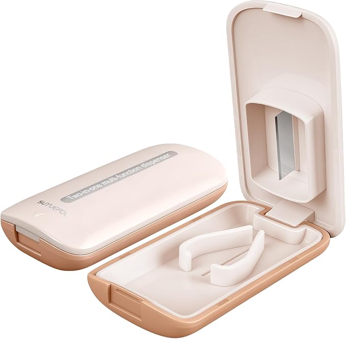 JohnBee Pill Cutter - Sharp & Durable Silicone Pill Splitter, Non-Slip Base, Portable Tablet Cutter for Daily Medication, Vitamins & Supplements. Designed for Swallowing Difficulties & Pets (Pink)