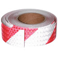 Reflective Tape Red and White 2 inch X 66 feet, Outdoor Waterproof Hazard Conspicuity Warning Industrial Marking Tape