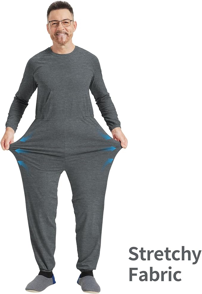 Adaptive Clothing for Men with Anti-Strip Design and Easy Back Access for Dementia Elderly and Special Needs