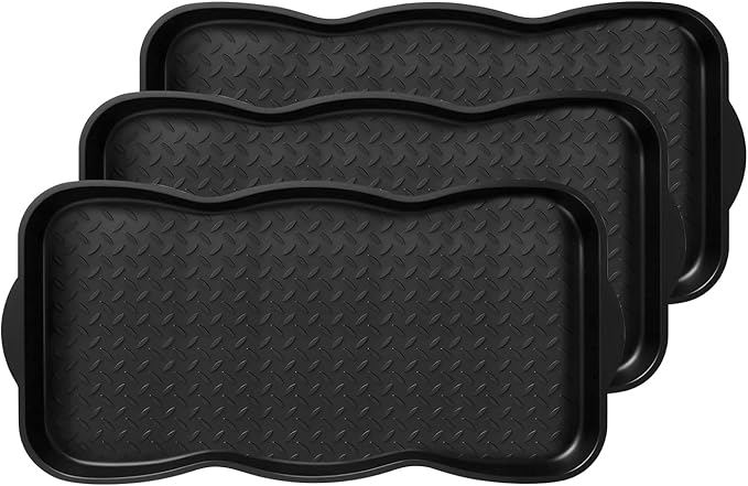 Boot Tray for Entryway, 9 Pack Waterproof Shoe Trays for Indoor Outdoor Use 30"x15" Durable Shoe Mat with Raised Edge, Non-Slip Tray for Boots, Pets, Garden & Muddy Shoes