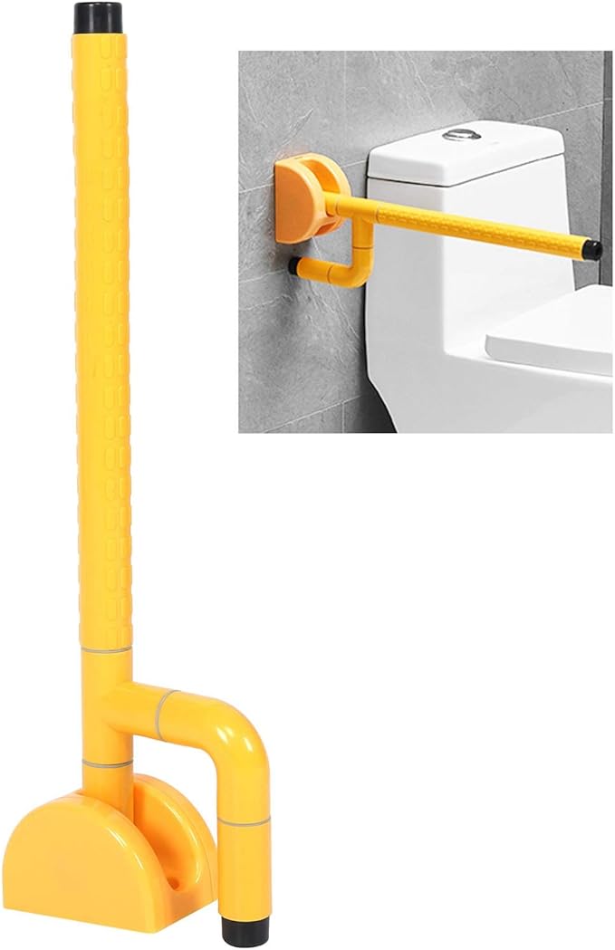 Toilet Handle, Yellow Safety Grab Bar Stainless Steel Toilet Armrest Handrail Handle for Elderly The Disabled