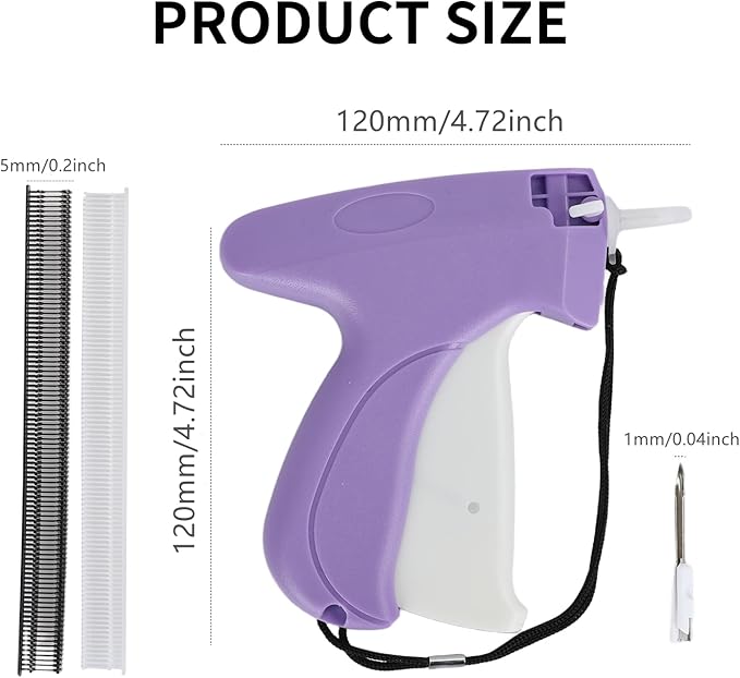 Stitchy Gun-Stitch Gun for Clothes-Tagging Gun for Clothing-Stitchy Quick Clothing Fixer-Includes 6 Needle, 1000 Black & 1000 White Fasteners