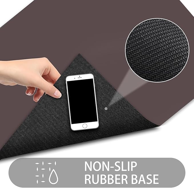 Ultra Thin Door Mat, 1/10 inch Thick Indoor Door Mats for Inside Entry, Non-Slip Rubber Backing Washable Doormat, Low Profile, Fade Resistant Dirt Trapper for Entrance, 35"X24", Coffee