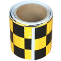 Yellow and Black Reflective Tape 3 inch X 10 feet, Outdoor Waterproof Hazard Conspicuity Warning Industrial Marking Tape