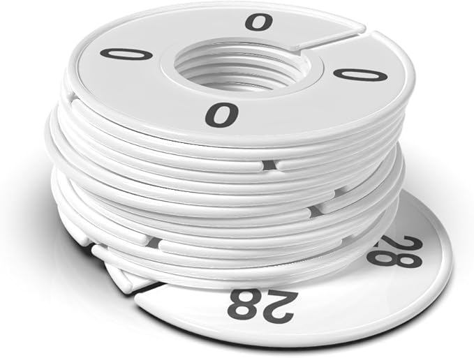 Discount Sizing- Women's Clothing Round Rack Number Size Dividers | 3 of Each Size 0-28 Even | (45 Pack White and Quantities Available