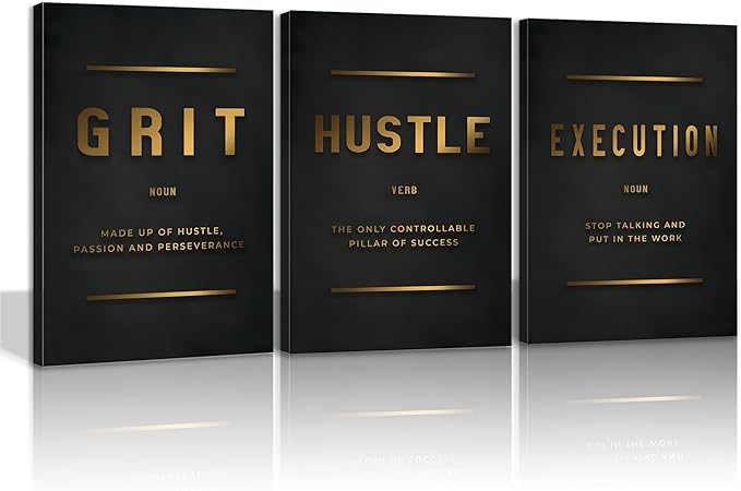 Motivational Canvas Wall Art Framed, Inspirational Quote Success Canvas Wall Decor Inspirational Entrepreneurs Painting Prints Poster for Office Bedroom Decor Ready to Hang