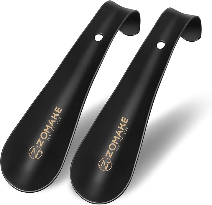 ZOMAKE Metal Shoe Horn,Small Travel Shoehorn for Men Women Kids,5.9'' Portable Shoe Spoon Helper