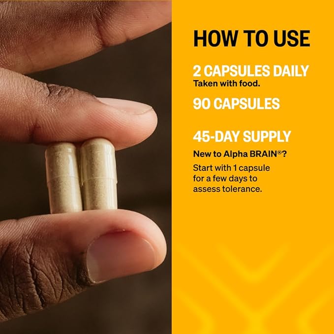ONNIT Alpha Brain® Nootropic Brain Supplement for Men and Women, IGEN™ Non-GMO Tested, Memory, Mental Clarity, Cognitive Support and Focus Capsules with L-Theanine and Vitamin B6 (90 Count)