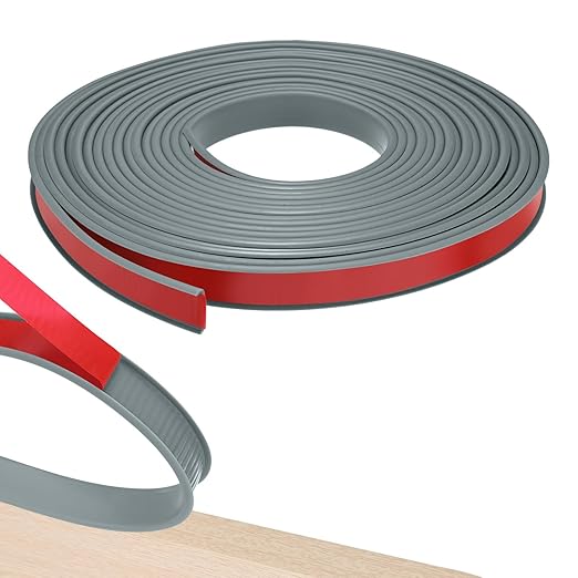 U-Shape Edge Banding, 0.78 Inch x 32.8 FT Self Adhesive Rubber Edge Trim Flexible TPE Corner Protector for Desk/Shelves/Furniture/Countertop/Table/Cabinet/Plywood [Gray]