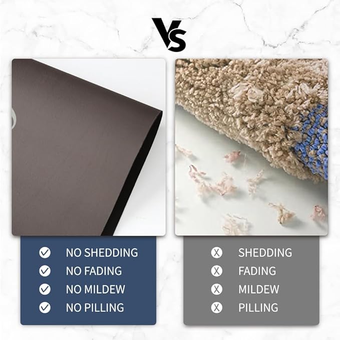 Bath Mat, Bathroom Mat Rugs Super Absorbent Shower Mats Non Slip Quick Dry Thin Rubber Mats for Bathroom Floor Fit Under Door, Shower Rug for Bathtub, Shower, Beige