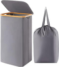 Lifewit 100L Laundry Basket with Lid, Clothes Hampers for Laundry with Bamboo Handles and A Removable Bag, Large Foldable Laundry Hamper for Bedroom, Bathroom, Dorm, Laundry Room, Gray