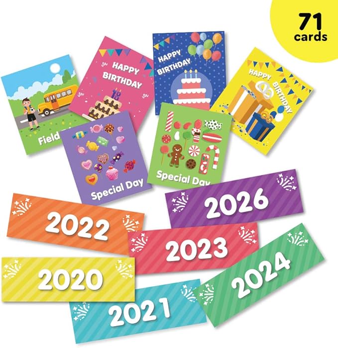 EAMAY Classroom Monthly Calendar Pocket Chart with 71 Cards for Kids Learning for Home,Blue