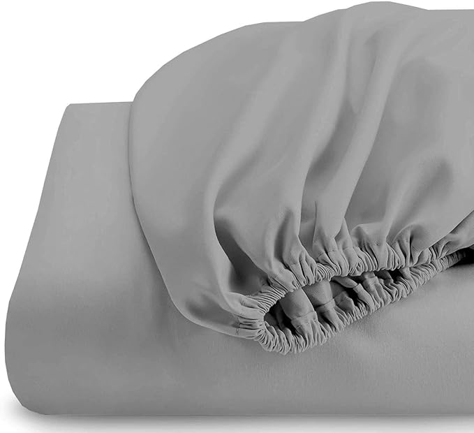 Top Split Queen Fitted Sheet Only for Adjustable beds, Split Down 39 inches from The Top, 600 Thread Count 100% Cotton Half Split Flex Head Fitted Sheet for Sleep Number Beds, Silver