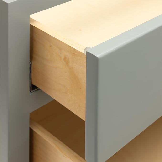 Quicklock RTA (Ready-to-Assemble) | Base Kitchen Cabinets - Shaker Style | Made in America (Magnetic Gray, 12" W x 34.5" H x 24" D 3 Drawer Pots and Pans)