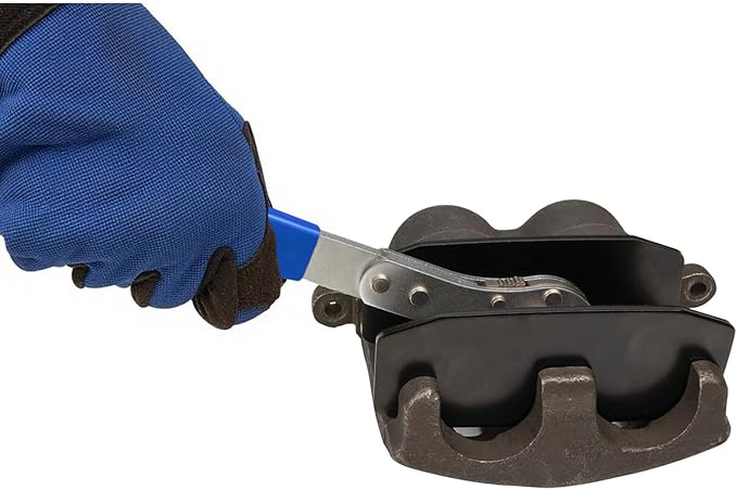 Brake Caliper Compression Tool with 4 Hooks & Blue Grip - Caliper Piston Compressor Tool, Brake Pad Spreader for Single/Twin/Quad Piston Disc Brake Repair