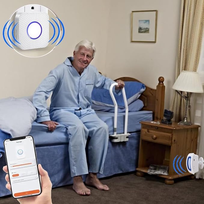 WiFi Smart Bed Sensor Alarm and Fall Prevention for Elderly/Adults/Seniors, Dementia,Wireless Caregiver Motion Sensor Alarm with App (only Supports 2.4GHz WiFi)