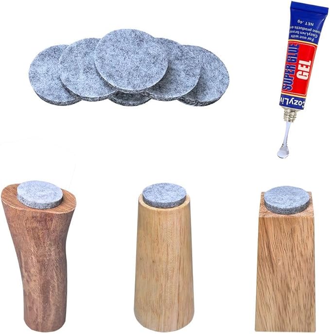 No Lost Pads! Felt Chair Leg Glides for Hard Floors – Easy Glide, Scratch Protection, Chair Feet, Not Adhesive Backing | 30mm (1.2") Round, 72 Pcs
