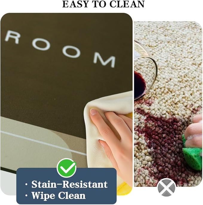 Bath Mat, Bathroom Mat Rugs Super Absorbent Shower Mats Non Slip Quick Dry Thin Rubber Mats for Bathroom Floor Fit Under Door, Shower Rug for Bathtub, Shower, Brown