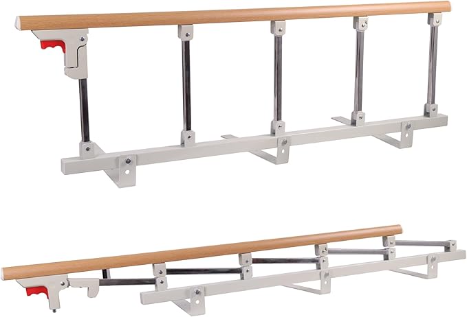 Bed Rails for Elderly Adults Safety, Folding Medical Bed Safety Assist Rail Handle, Collapsible Bed Side Grab Rail, for Preventing Falling Out of Bed, for Geriatric Handicap