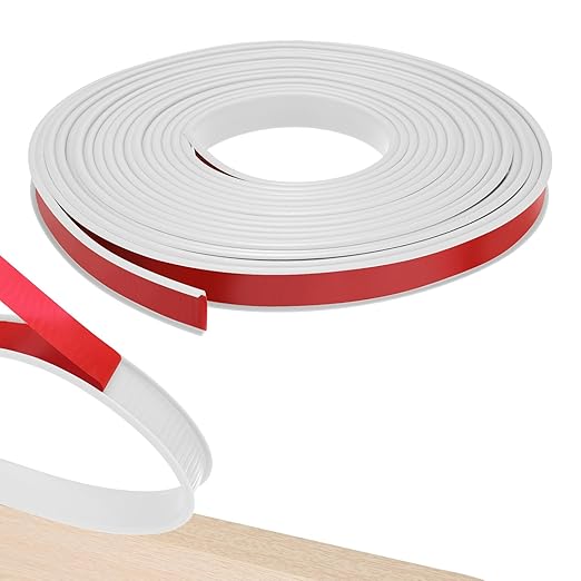 U-Shape Edge Banding, 0.78 Inch x 32.8 FT Self Adhesive Rubber Edge Trim Flexible TPE Corner Protector for Desk/Shelves/Furniture/Countertop/Table/Cabinet/Plywood [White]