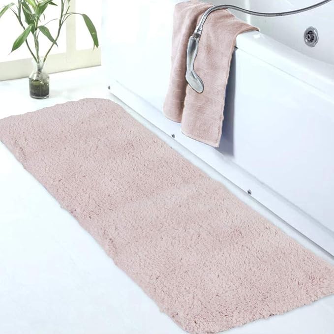 Walensee Large Bathroom Rug (24 x 72, Dusty Pink) Extra Soft and Absorbent Shaggy Bath Mat Machine Washable Microfiber Non Slip Luxury Floor Mat