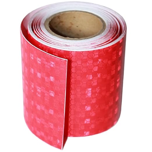 Industrial Reflective Tape Red Outdoor Waterproof 3 inch, High Visibility Hazard Conspicuity Safety Marking Tape (10 feet)