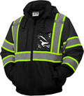 sesafety Reflective Jacket for Men, High Visibility Jackets, Safety Jackets for Men, Hi Vis Construction Bomber Jackets Waterproof with Pockets and Zipper, Black Bottom, Class 3