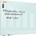 KIZZBY Glass Dry Erase White Board - Magnetic Boards for Wall, 48"x36" Large Frameless Whiteboard for Office, Home & School