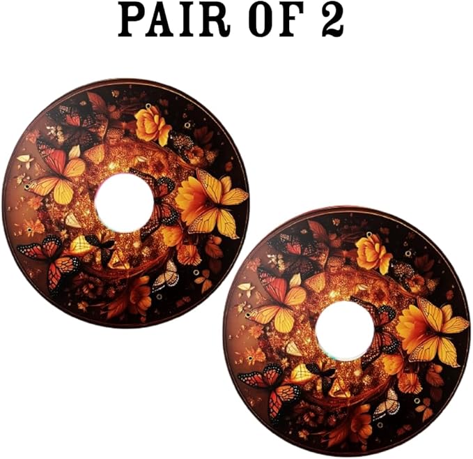 Wheelchair Christmas Wheel Covers, Costume, Wheelchair Accessories Wheels, Enhances Aesthetics, Easy Install/Remove, Lightweight, New Matt Finish (Royal Gold Butterfly)