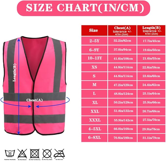 AYKRM 12 colour High visibility viz vest hi vis viz reflective work construction safety vest (XS-8XL)