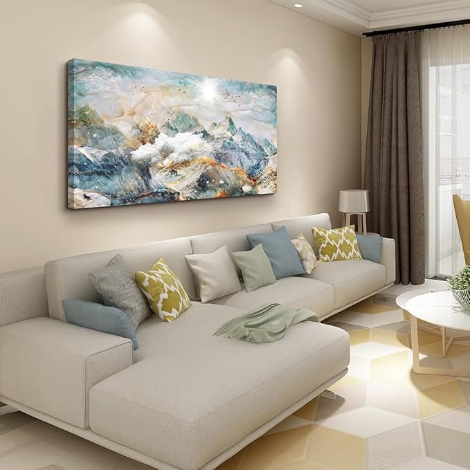 DZRWUBHS Large Size Abstract Canvas Wall Art For Living Room Decorations For Bedroom Office Wall Decor Abstract Mountain Wall Painting Framed Pictures Artwork Farmhouse Home Decor Art 30"X60"