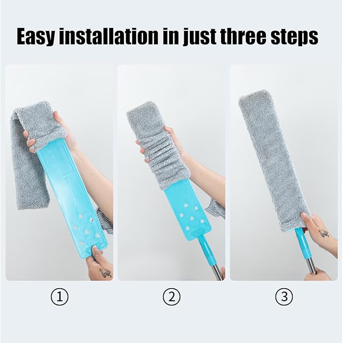 Retractable Gaps Dust Cleaner Cleaning Tools, Dust Brush Under Appliance with Extension Pole, Bendable, Washable Long Handle Duster for Sofa, Bed Bottom