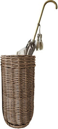 PFLife: Wicker Umbrella Stand Indoor, Umbrella Holder for Entryway, Natural & Handmade Rattan Umbrella Stand for Storing Umbrellas, Walking Sticks & Walking Canes, Drip Tray, Mudroom
