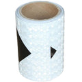 Black White Reflective Tape 4 inch X 10 feet, Outdoor Waterproof Hazard Conspicuity Warning Industrial Marking Tape