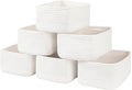 6 Pack Storage Baskets for Shelves, Small Baskets for Shelves, Cute Decorative Storage Bins, Organizer Basket for Gifts Empty, 11.8''Lx7.8''Wx4.7''H-White