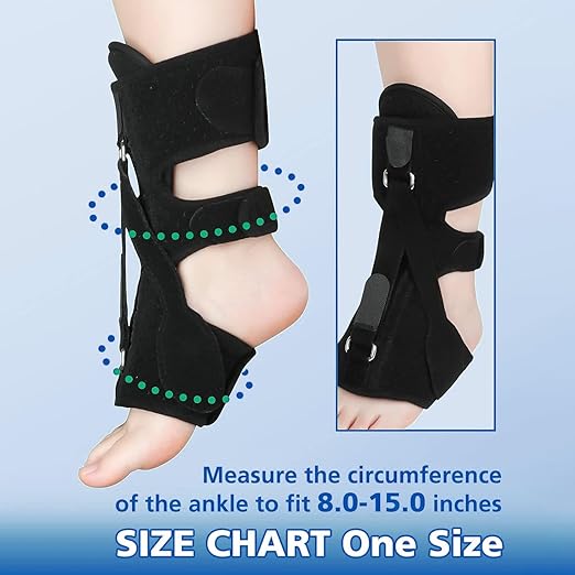 Plantar Fasciitis Night Splint-Upgrade 3 Adjustable Planter Facetious Relief Brace,Plantar Fasciitis Relief Women Men Straps,Support Relief Foot Drop Achilles Tendonitis Day Night(Black-2PC)
