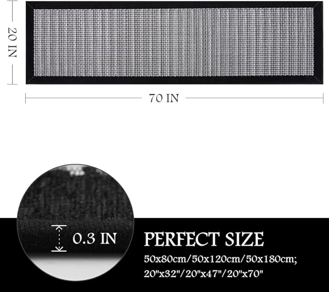 PADOOR Kitchen Mats for Floor, Kitchen Rugs Non Slip Washable, Rubber Backed Kitchen Runner Super Absorbent Long Kitchen Floor Mat Sink Rug, 20”x70” Black
