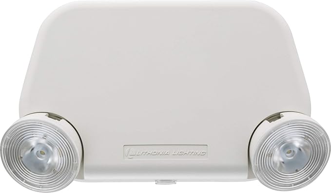 Lithonia Lighting Basics Low Profile Emergency Light, LED Emergency Lights for Business, Ceiling or Wall mount, White Thermoplastic, 120/277V Dual Voltage (EU2L M12)