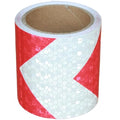 Red and White Reflective Tape Outdoor Waterproof 3 inch X 10 feet, High Visibility Hazard Conspicuity Safety Marking Tape