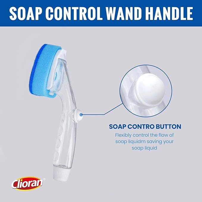 Dishwand Refills Soap Control Handle,6 Heavy Duty Dish Wand Sponge Heads,Non Scratch Scrubbers Replacement Refill Brush Dispenser,Dishwashing Scrub for Sink Non-Stick Kits Dishwasher Cleaning
