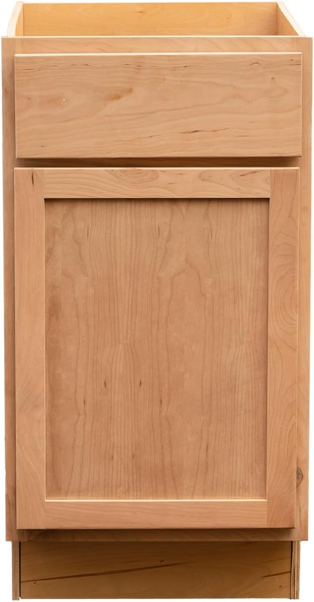Quicklock RTA (Ready-to-Assemble) | Base Kitchen Cabinets - Shaker Style | Made in America (Raw Cherry, 24" Wx34.5 Hx24 D Base)
