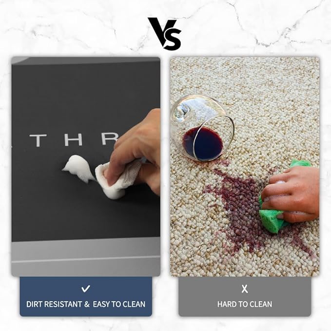 Bath Mat, Super Absorbent Non Slip Quick Dry Thin Rubber Mats for Bathroom Floor, Fit Under Door, Shower Rug for Bathtub, Dark Grey