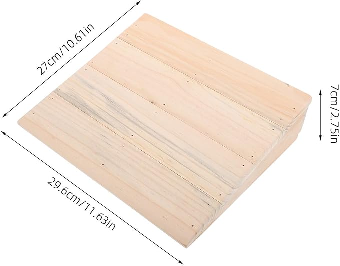 Solid Wood Threshold Slope Pad 25.8X30X7Cm for Wheelchairs and Scooters, Sturdy Entry Step Aid for Home Doorways and Driveways, Non-Slip Curb Climbing Assistance for Mobility