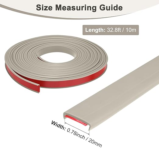 U-Shape Edge Banding, 0.78 Inch x 32.8 FT Self Adhesive Rubber Edge Trim Flexible TPE Corner Protector for Desk/Shelves/Furniture/Countertop/Table/Cabinet/Plywood [Khaki]