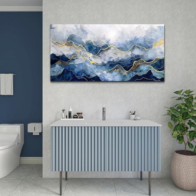 FUHAIHUA Abstract Ink Paintings Canvas Decor For Bedroom Wall Art For Living Room Office Decorations Minimalism Pictures Canvas Prints Artwork Ready to Hang Modern Home Decor 20"X40"