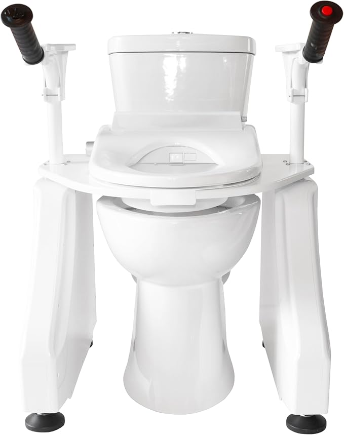 LuxeLift Bidet Powered Toilet Assist Lift Electric Height Adjustable Elevated Seat Riser for Seniors Elderly Built-in Bidet & Dryer Safe Certified Easy Assembly 350 LBS | HSA&FSA